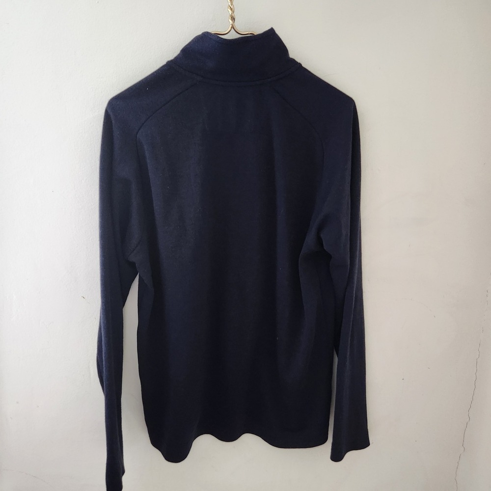 Banana Republic Mens Navy Blue Moisture Wicking Quarter Zip Pullover Sweater M - Picture 2 of 5